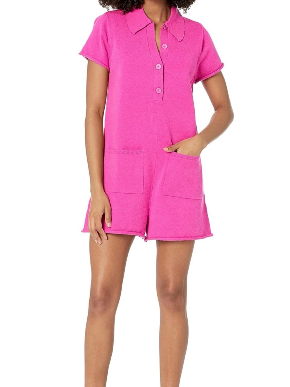 Show Me Your Mumu Bright Pink Romper